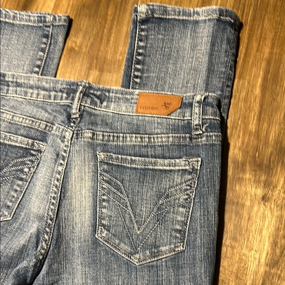 Vigoss Blue Boot Cut Jeans with Vintage-Inspired Fading . Sz 7